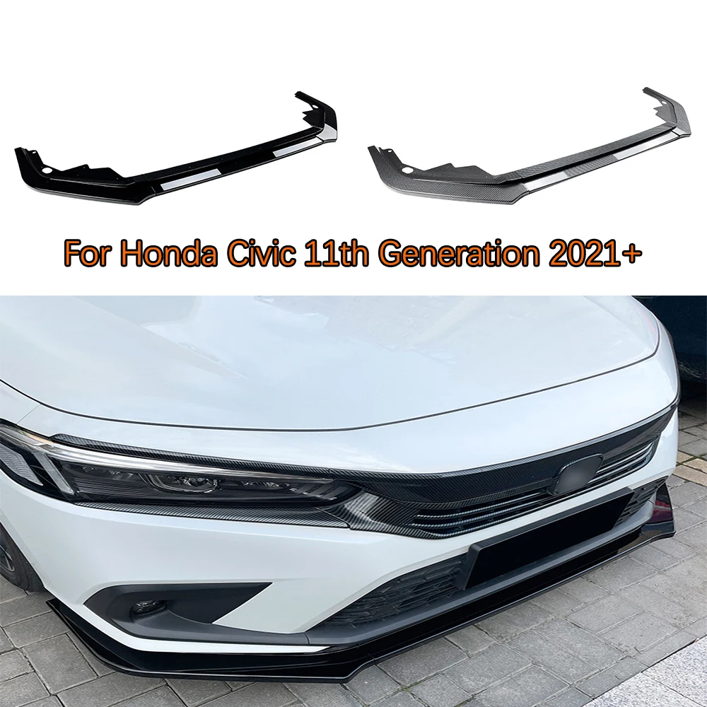 

Car Front Bumper Lip Body Kit Spoiler Splitter Bumper Canard For Honda Civic 11th Generation 2021+ Cars Exterior Modification