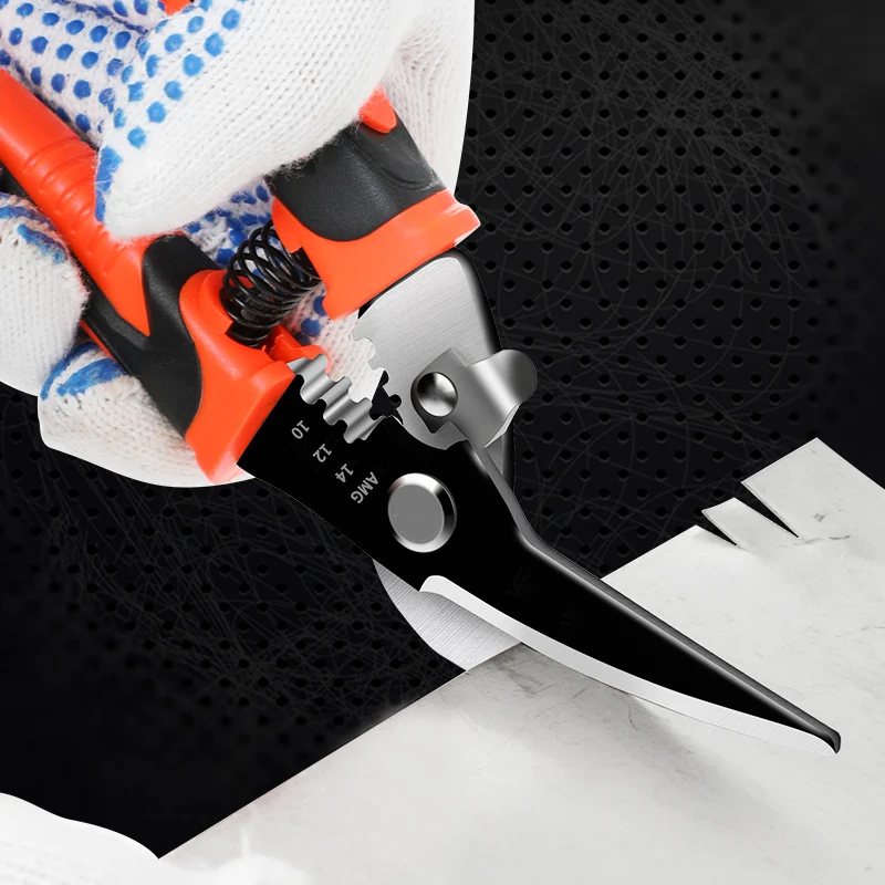 Iron Shears Stainless Steel Elbow Shears Wire Slot Iron Wire Scissors Straight Head Tin Scissors Multi-purpose image 5