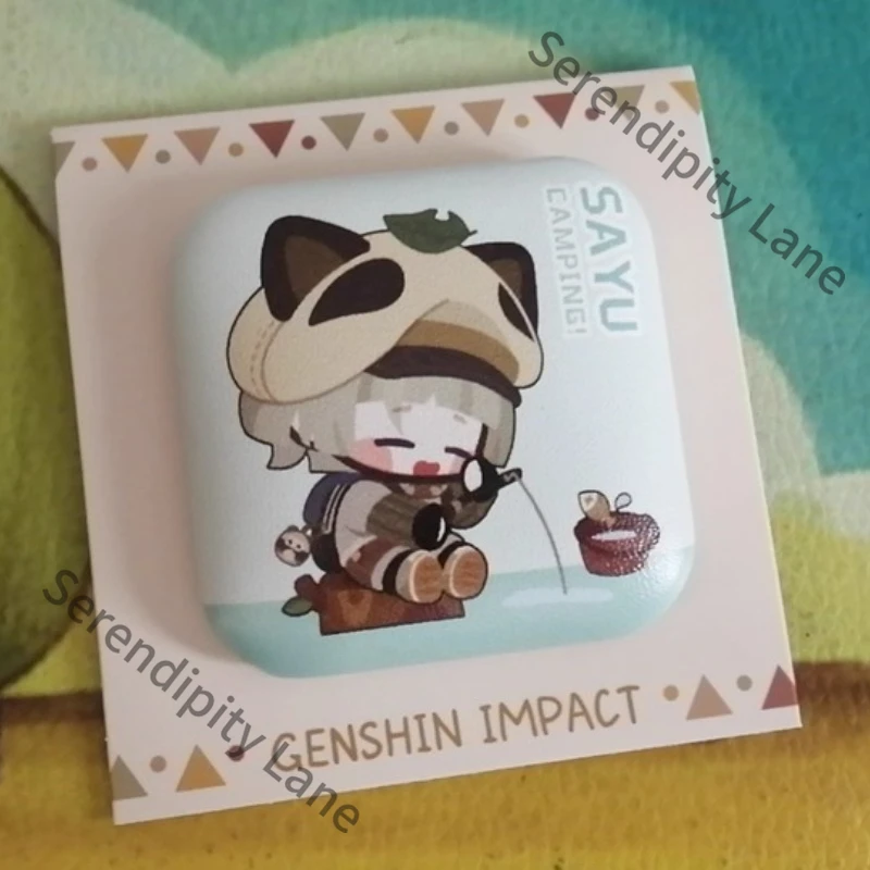 Genshin Impact Gorou Kaedehara Kazuha Paimon Sayu Leisure Camping Theme Series Quadrate Badge Ambitus Cosplay Anime Goods Gift