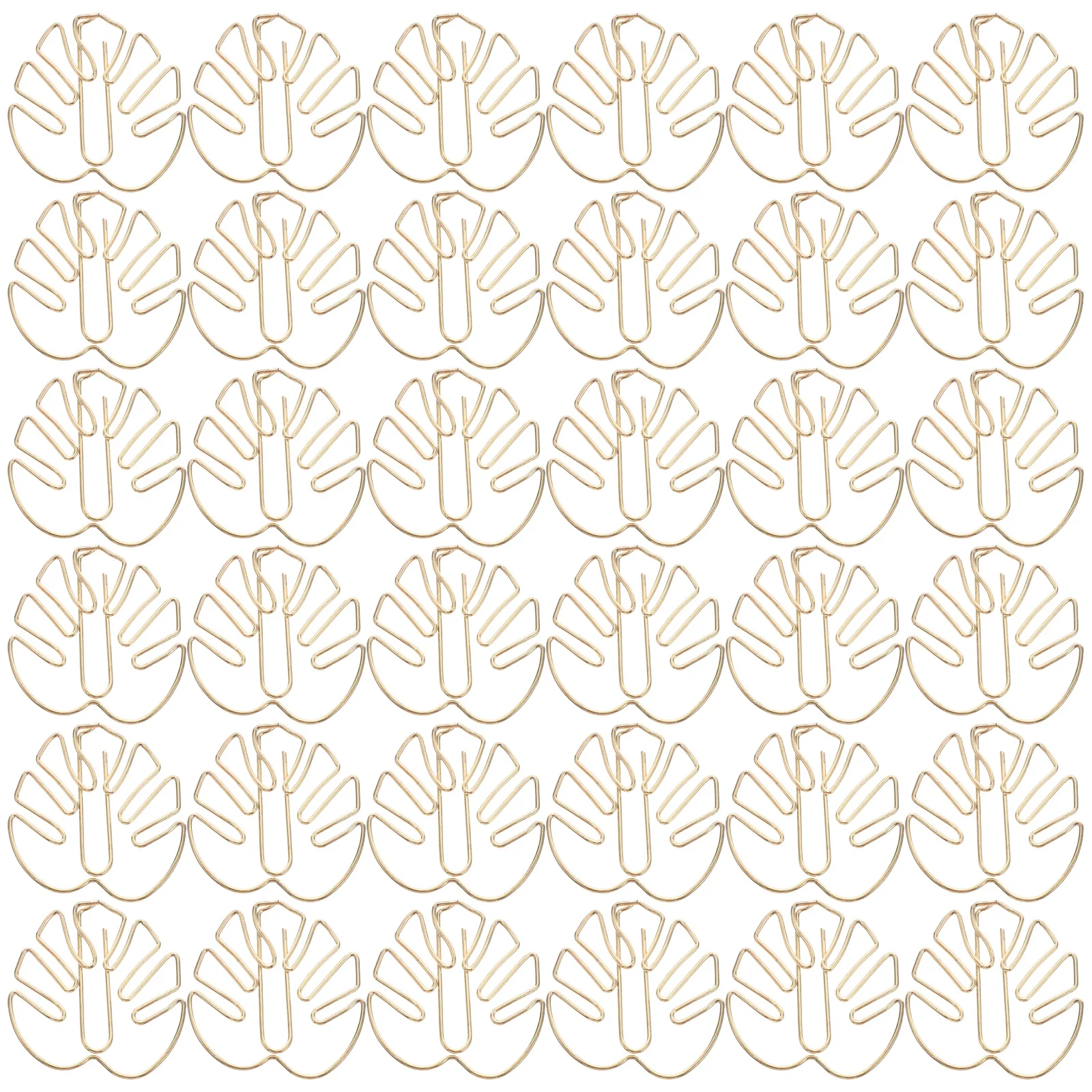 

50Pcs Monstera Leaf Paper Clips Gold Vintage Metal Bookmarks Decorative Document Organizing Clips for Journal Scrapbook Office