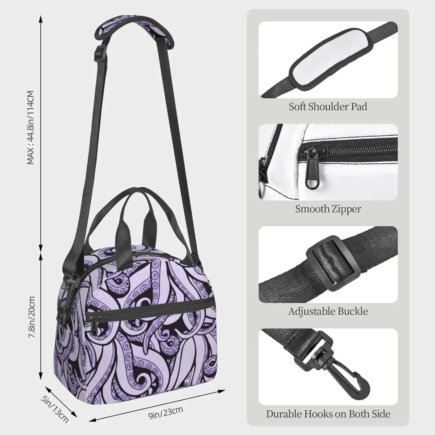 The Sea Inspired Printed Lunch Bag for Women Men Reusable  Tote Portable  Box Cooler