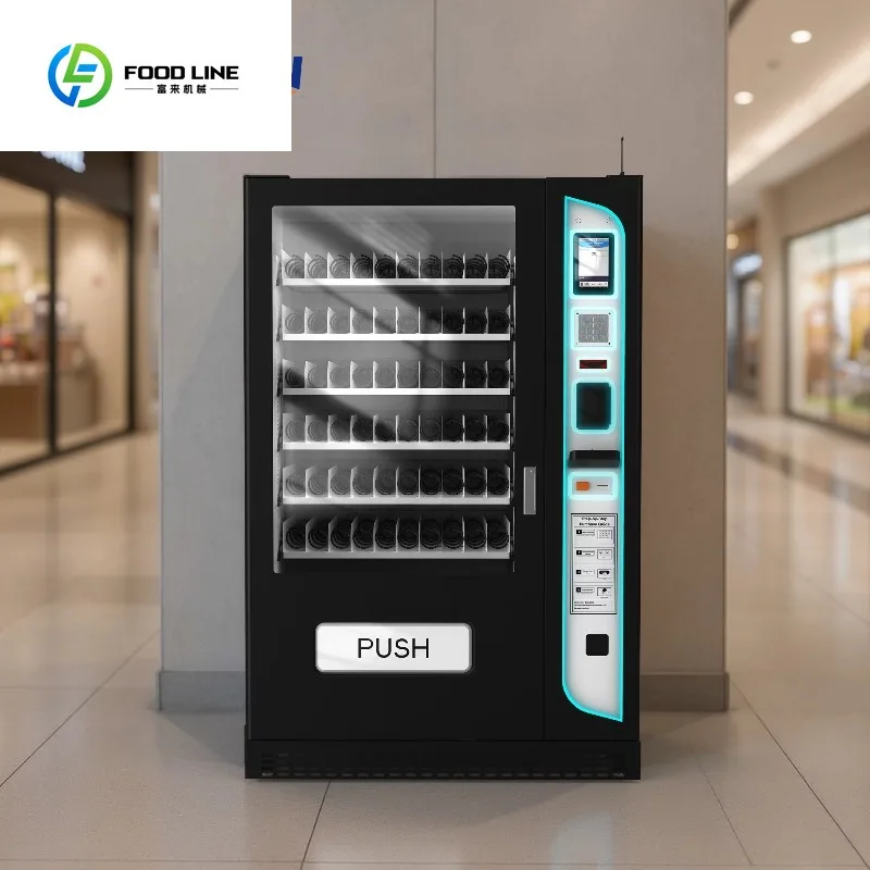 Customized Self Service Foods and Drinks Vending Machine Credit Reader Mobile QR Code Payment Equipment Business