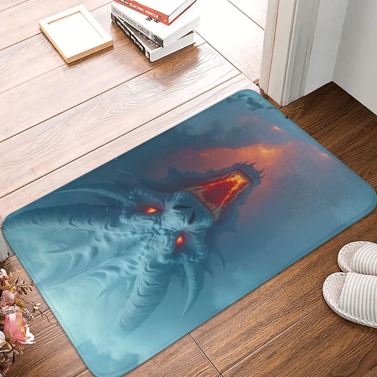 Dragon Snow Fantasy Doormat Non-Slip Entrance Bathroom Kitchen Door Floor Mat Living Room Carpet Rug