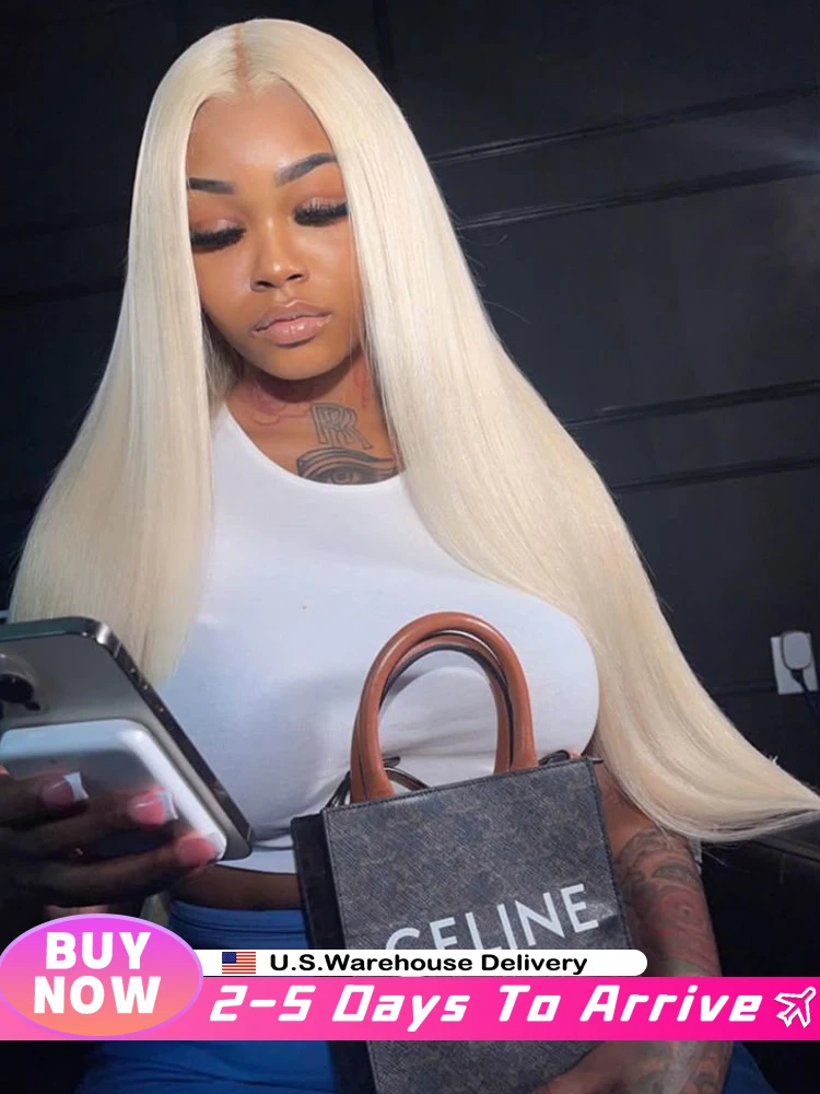 

100% Human Hair Wigs 30 inch 613 hd lace frontal wig 13x6 250 densit Blonde Colored Brazilian Straight Lace Frontal For Women