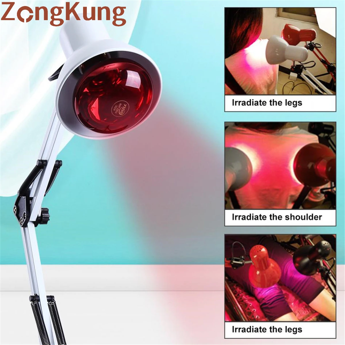 ZONGKUNG Clip-on Model Near Infrared Light Red Light Massage for Body Neck Ache Arthritis Muscle Heat Lamp Joint Back Pain Anti