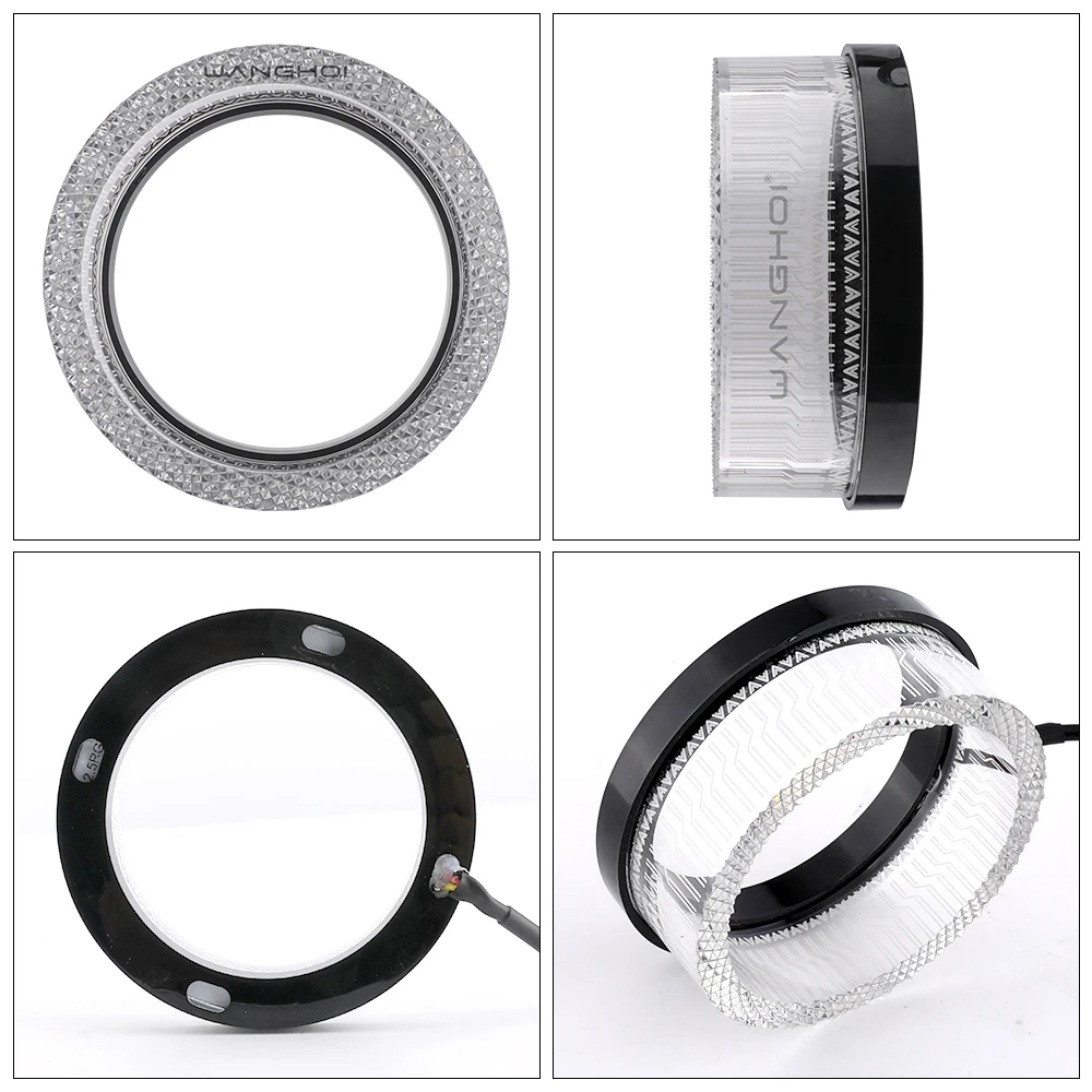 2PCS RGB 2.5" 3 Inch Lens Masks with Angel Eyes Halo Ring Lens Cover DRL for Led Headlights Bi Xenon Projector Lenses Retrofit