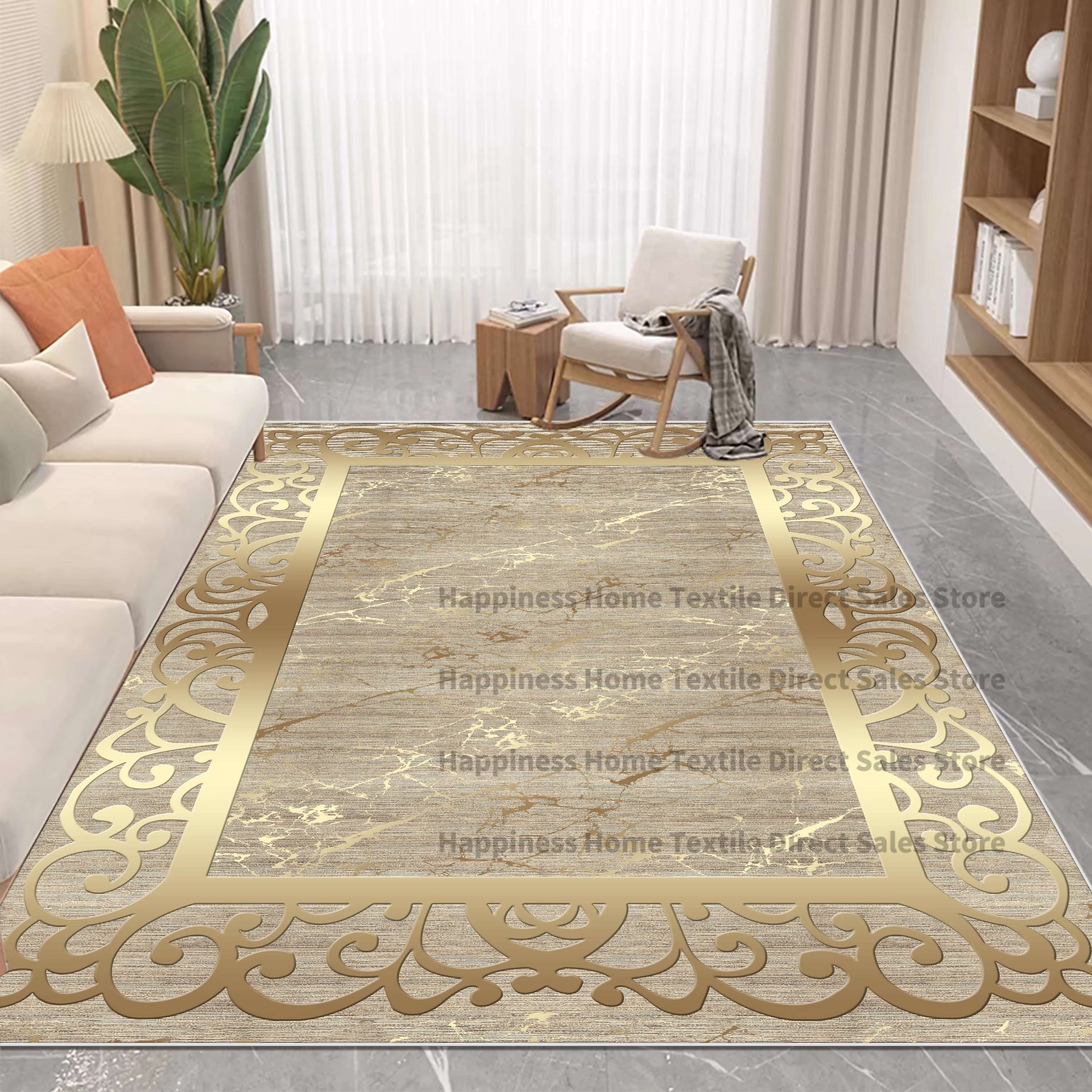 Nordic Luxury Style Carpet in The Living Room Easy Clean Absorbent Soft Mat Antiskid Lounge Decor Rugs Big Size Room Floor Mats