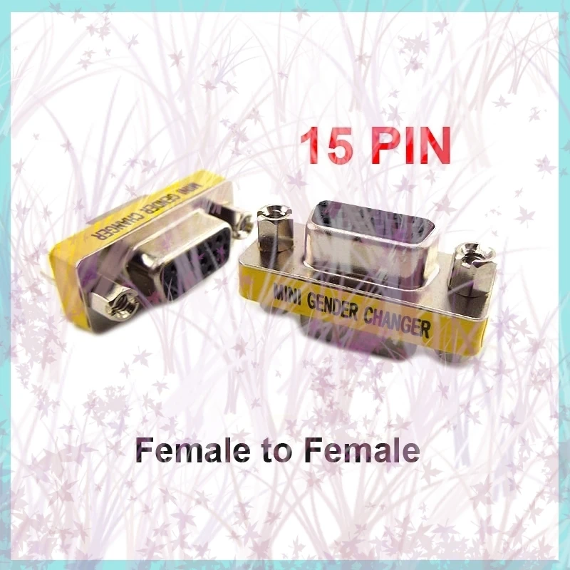 VGA / SVGA 15pin Female to Female Cable Gender Changer Adapter F/F Extender Connector Joint Serial Port B2
