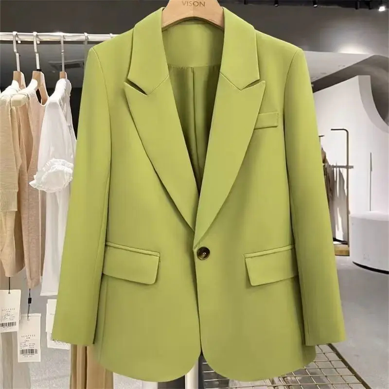 Orange suit jacket for women in the spring and autumn of 2024,button fashionable  trade women's small suit