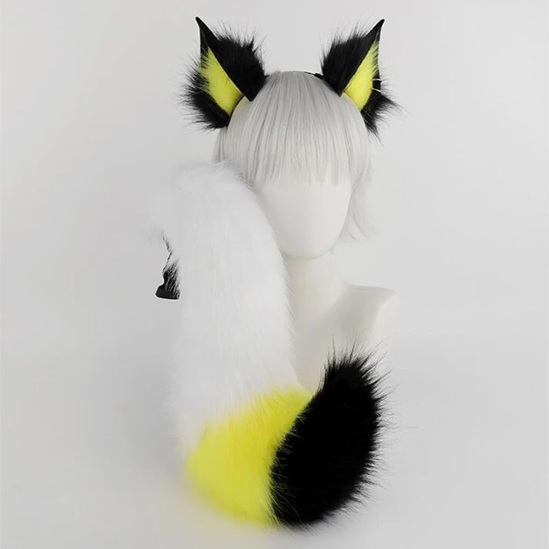 キツネ耳カチューシャかわいい猫耳帽子ガールコスプレヘアアクセサリー女性ヘアフープハロウィンカーニバル衣装テール小道具