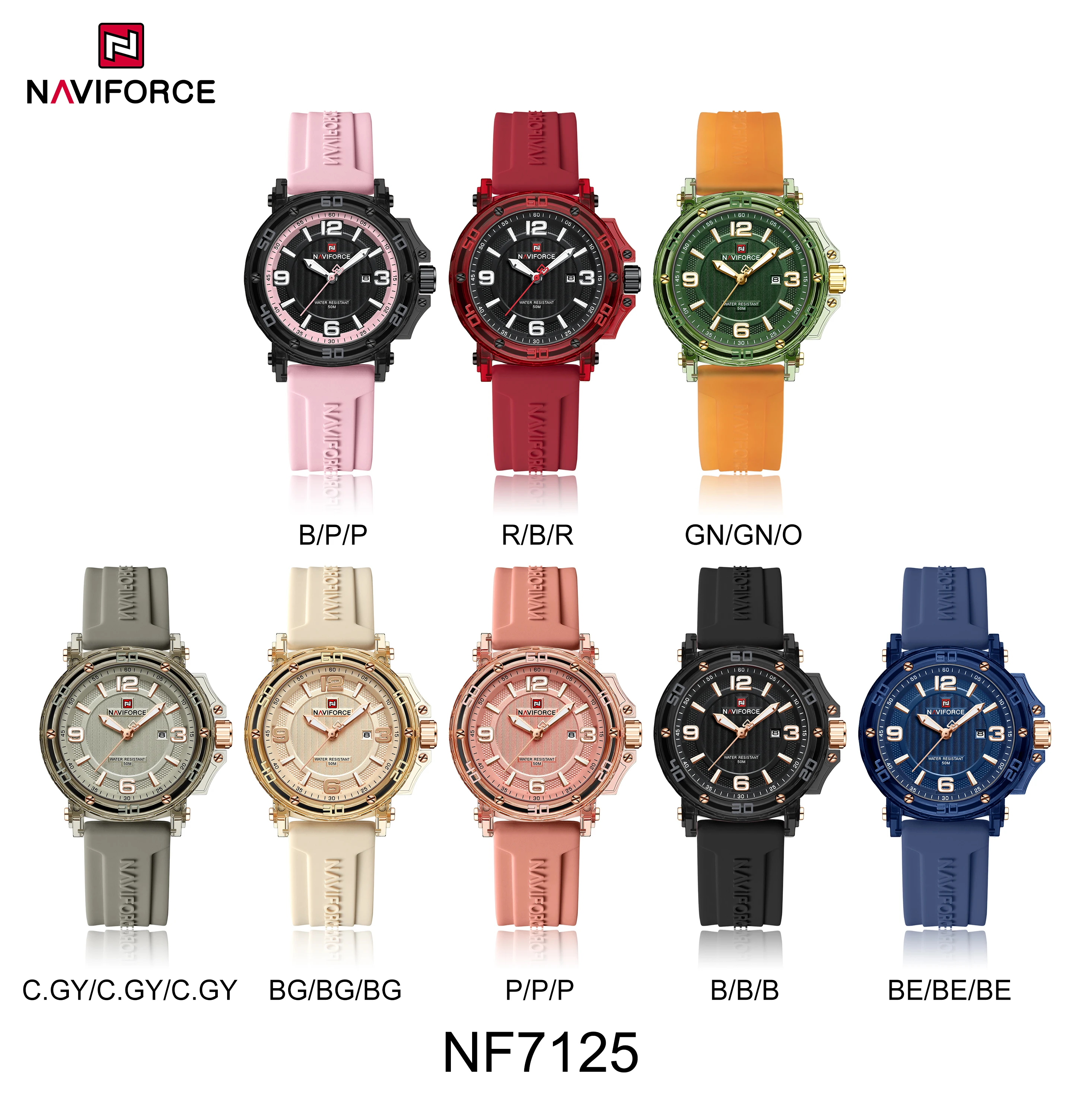 Top Brand NAVIFORCE Waterproof Quartz Movement Women's Clock Elegant Silicone Luminous Display Strap Ladie's Watches Gifts 2025