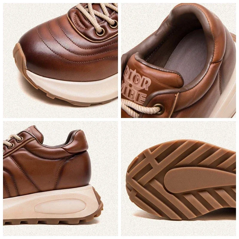 Koznoy 3,5 cm cuero genuino de vaca mujeres alta marca plataforma pisos verano zapatillas gruesas mocasines otoño vulcanizado zapatos de primavera