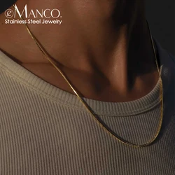 eManco Handmade  Square Chain Necklace Stainless steel  men Titanium steel Clavicular chain   Jewelry Accessories Direct Wholesa