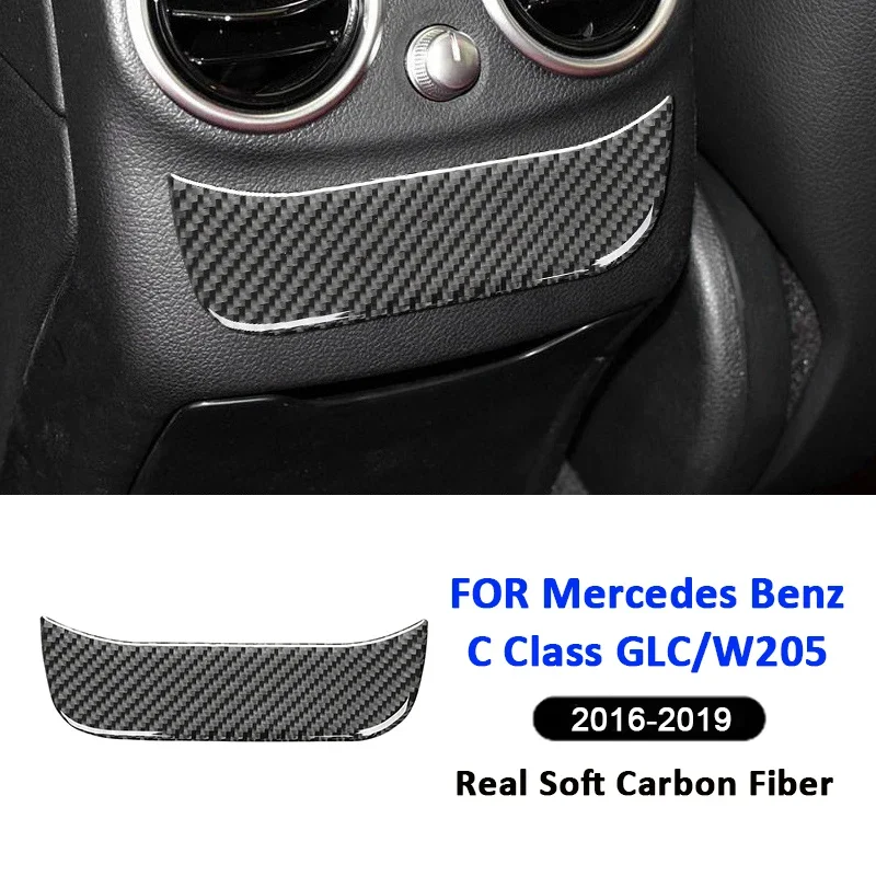 

Carbon Fiber Car Rear Air Outlet Panel Trim Cover Decoration Interior Sticker For Mercedes Benz 2016-2019 C Class GLC W205