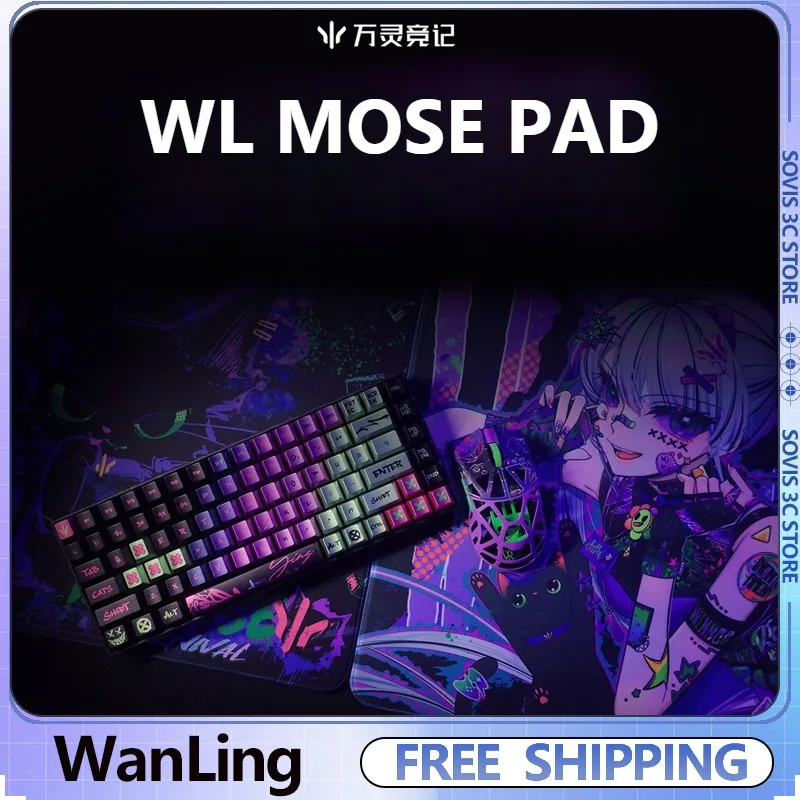 

WanLing Mouse Pad Luminous coating Large fps Gaming Mousepad Original Neon Mechanical Keyboard Accessories Custom Decoration