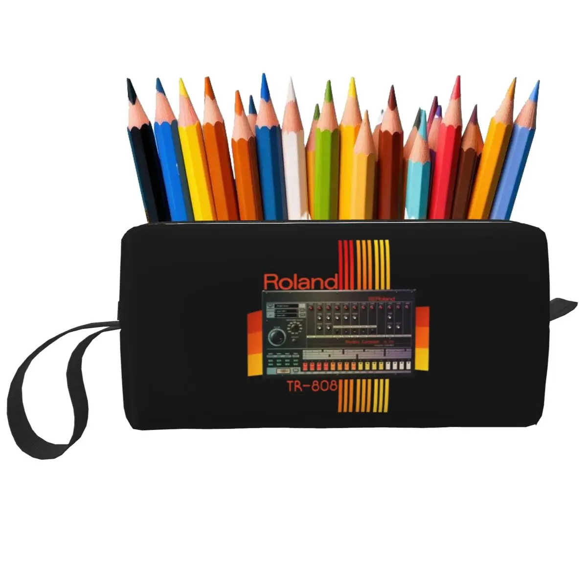 Roland Tr Drum Machine Model Makeup Bag Cosmetic Organizer Toiletry Cosmetic Bag for Women Beauty Travel Pencil Case