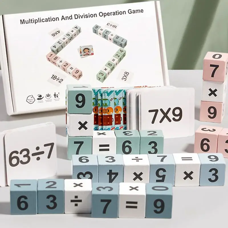 Juguete de tablero de matemáticas de madera, juegos de mesa de multiplicación, juego de mesa, juego de viaje familiar, juguetes educativos para niños y niñas