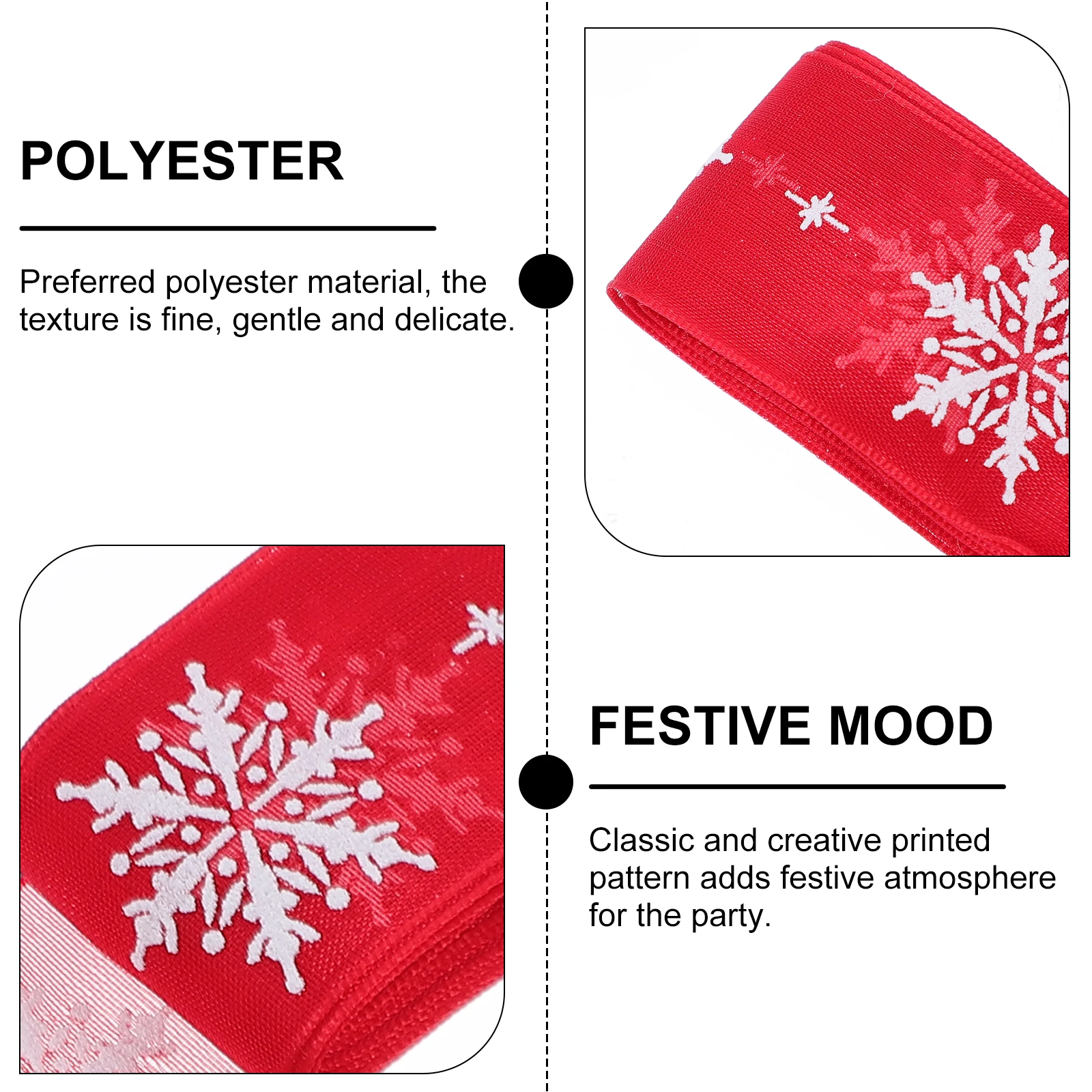

9 Rolls White Christmas Ribbon Decorative DIY Crafts Polyester Material Fine Texture Gift Wrapping Xmas Party Holiday Festive