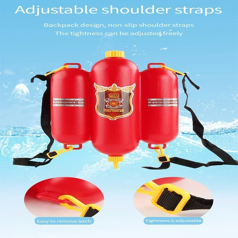 2500mL Firefighter Backpack Water Blaster for Kids Toys Tank with Hose Super Water Squirt Suitable for Outdoor Play Boys Girls