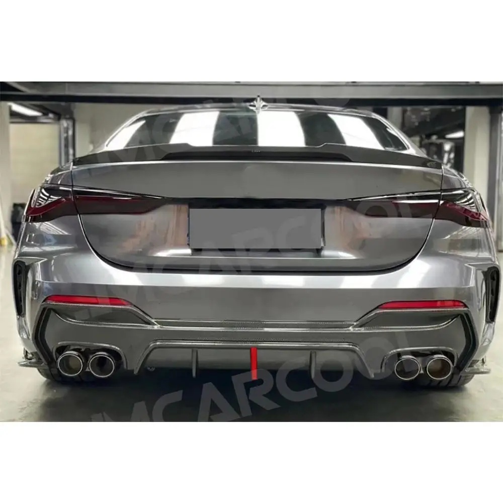 

Rear Bumpers Lip Diffuser For BMW 4 Series G22 G23 Coupe 2021 + Dry Carbon Fiber Rear Lip Spoiler With LED Light Car Bodykits