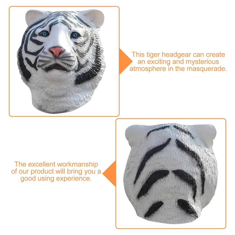 1 pieza de tocado de tigre creativo, disfraz de maquillaje para mascarada, diseño 3D vívido de Halloween, cubierta facial de Animal espeluznante, máscara de vestir