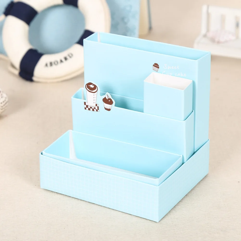1PC Cosmetics Makeup Organizers Storage Box Foldable Compartments Desktop Organizer Sundries Container Holder for Office Home
