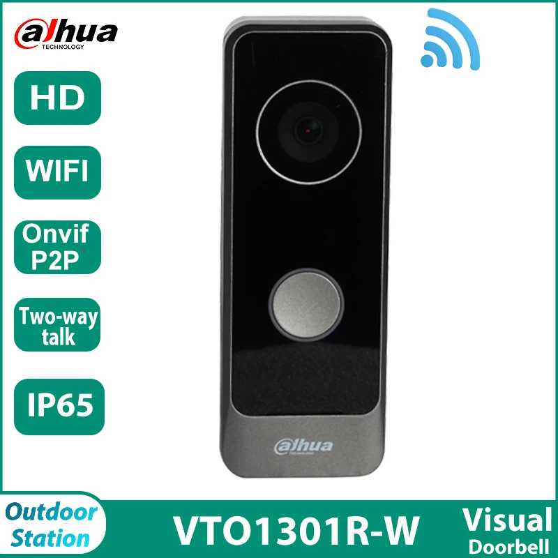 Dahua VTO1301R-W WIFI HD Villa Door Station IP65 Two-way Audio Video Doorbell H.265 Built-in Speaker IR Residential intercom