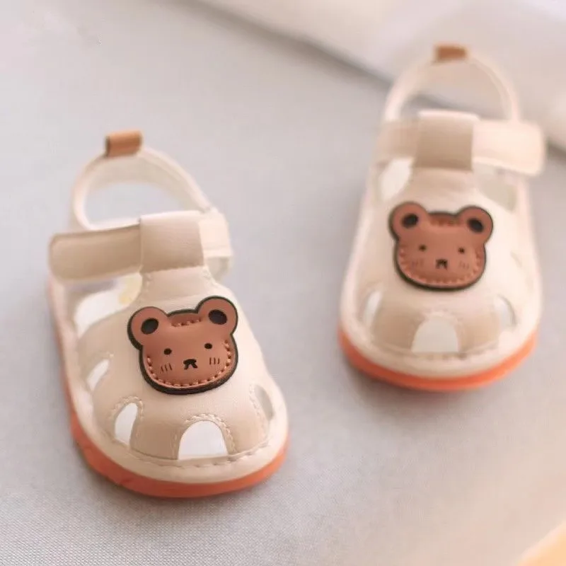 Summer Baby Sandals Boy Girls Sound Shoes Soft Bottom Anti Slip 0-2 Years Toddler Squeaky Shoes Baby Girl Sandals Boy Shoes