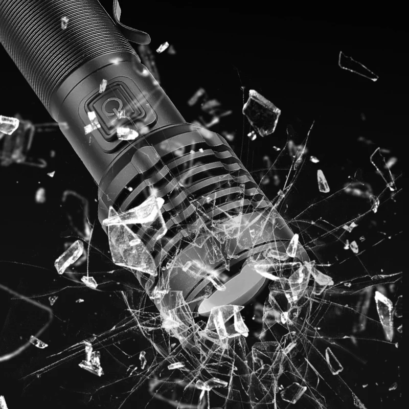 Strong Light LED Flashlight TYPE-C Rechargeable Handlight Zoom Portable with The Clip Torch Outdoor Multifunction Lantern Lamp