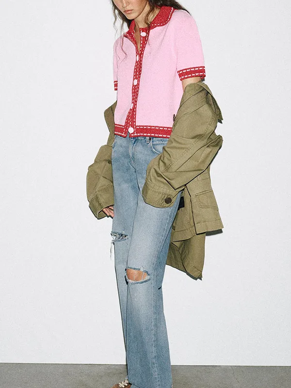 Kardigan Rajut Manis ort Sve Musim Gugur 2025 Mode Wanita Baru Detail Kancing Mantel Neline Lembut Nyaman Bernapas