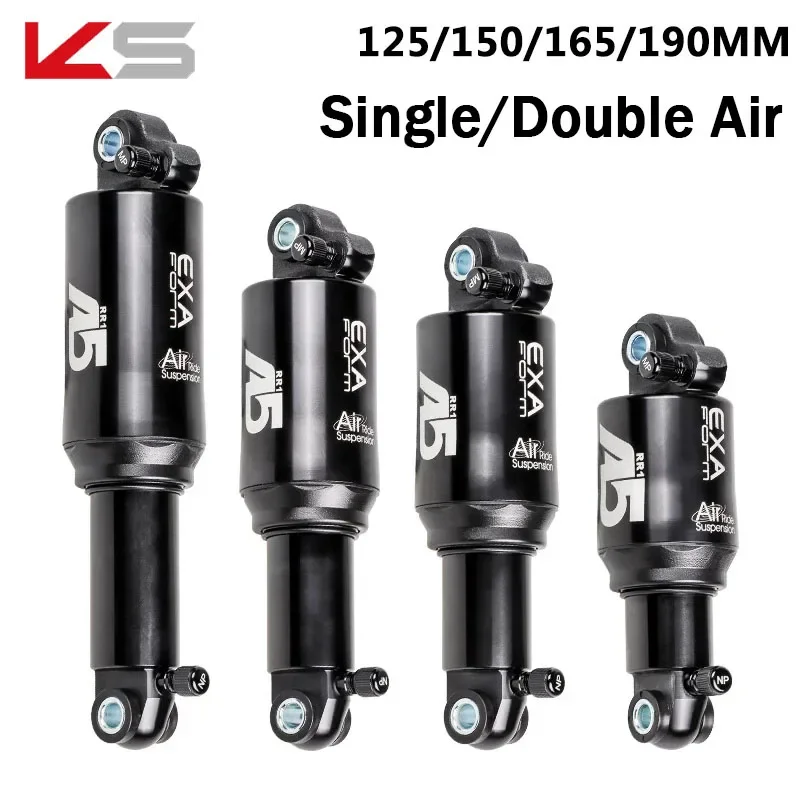 KS A5 Dual Solo Air Rear Shock Absorber 125 150 165 190mm RE RR1 Double Air Chamber Pressure Rear Shock Absorber for Mtb