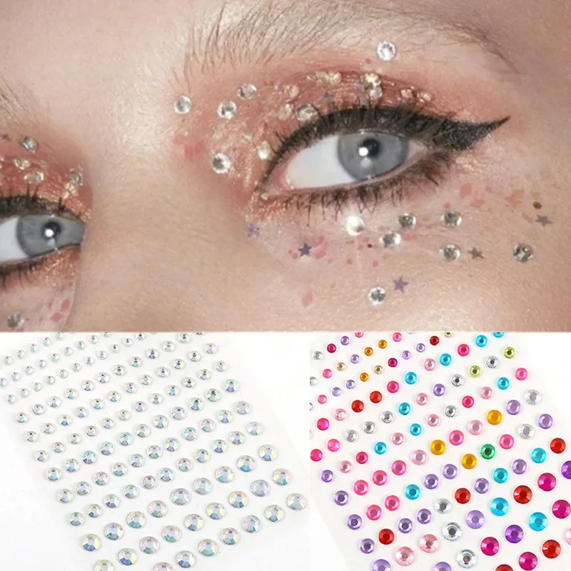 New Glitter Diamond Makeup Eyeliner Eyeshadow Face Rhinestone Sticker Jewelry Eyes Stage Party Makeup Crystal Tattoo Sticker