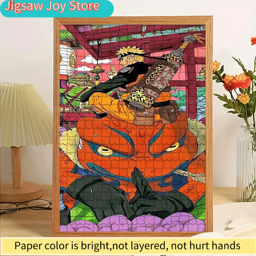 

Anime Naruto Uzumaki Sitting On Gamakichi With Japanese Torii Gate And Village Scene Paper Puzzle, Premium Thick Paper Material,