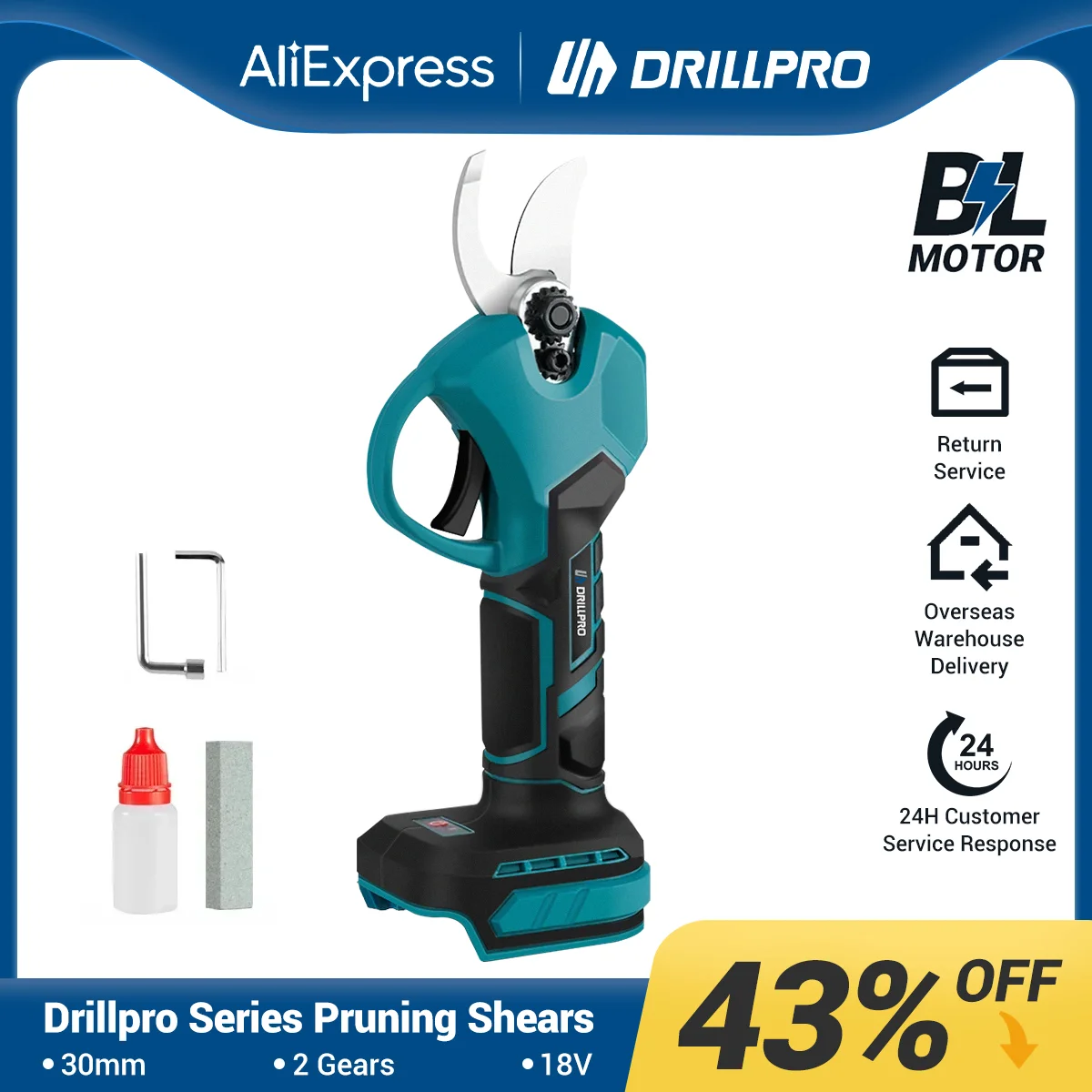 Drill pro 30mm bürstenlose elektrische Gartens chere 2 Gänge kabellose Obstbaum Bonsai beschneiden elektrische Schere für Makita Batterie