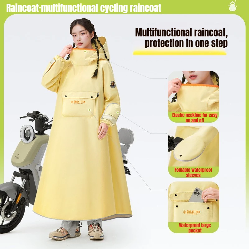 Coverall Raincoat Rainpants Suit Full Body Rainstorm Prevention Electric Bicycle Motorcycle Riding Reflective Raincoat