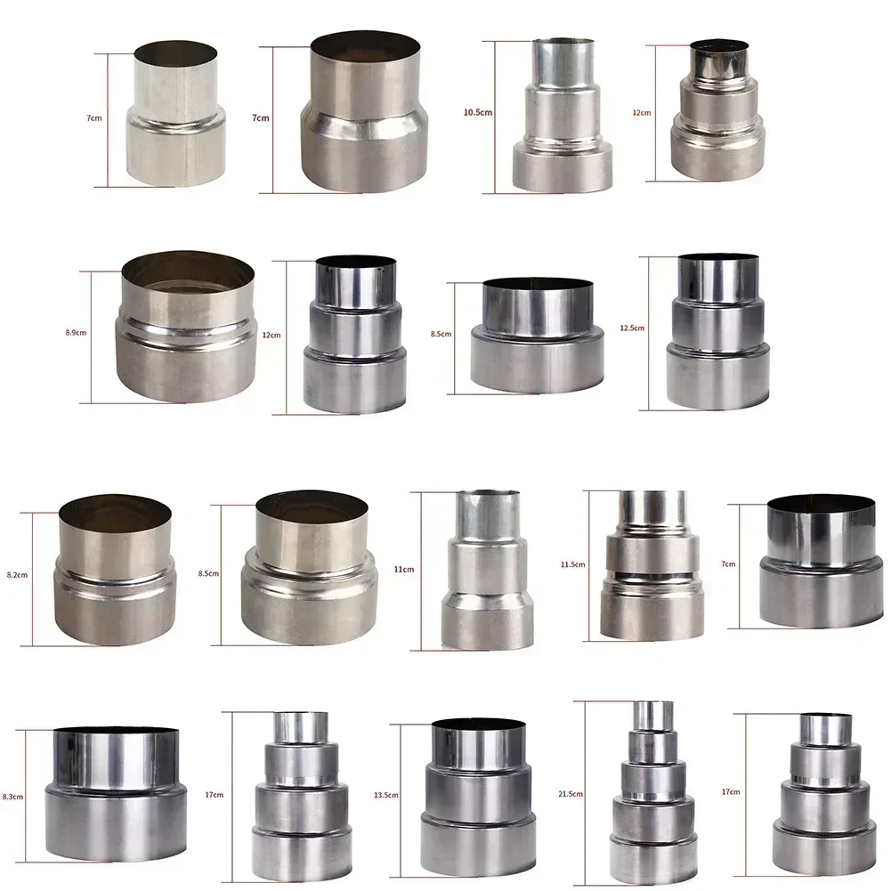 1pc Stove Pipe Extension Reduction Connector Stainless Steel Flue Pipe Reducer Tubing Connector Chimney Adaptor ConversionJoint