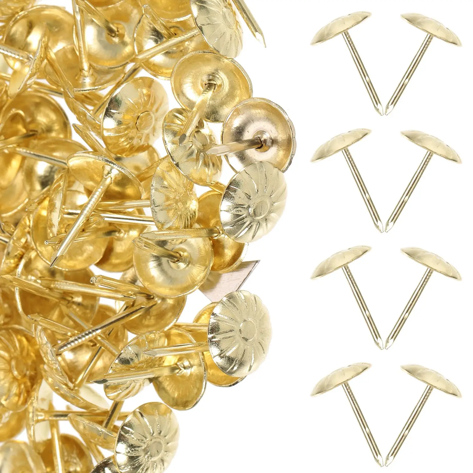 

300 Pcs Upholstery Nails Tacks Retro Decorative Metal Push Pin for Furniture Sofas Chairs Tables Beds Walls Craft