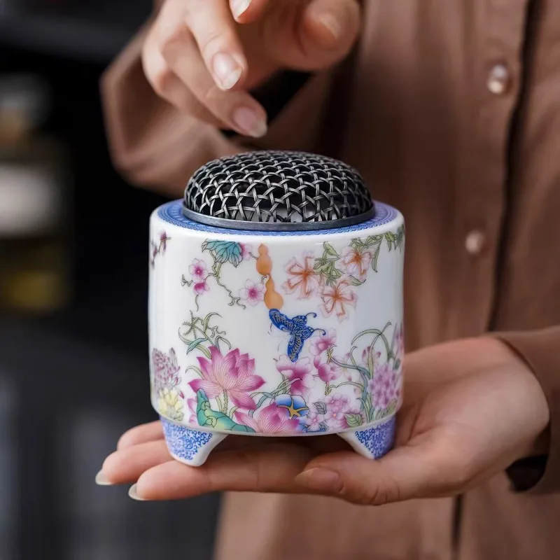 520-degree High-temperature Ceramic Enamel Electronic Incense Burner Home Meditation Decorative Incense Block Aromatherapy