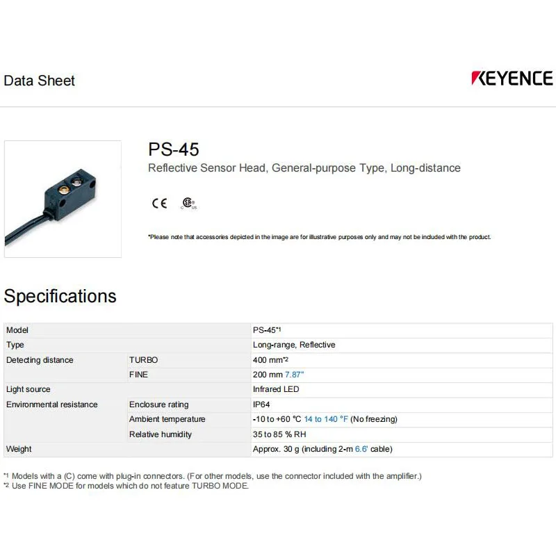 PS-45 KEYENCE Ultra-compact amplifier-separated photoelectric sensor, Welcome to Inquiry