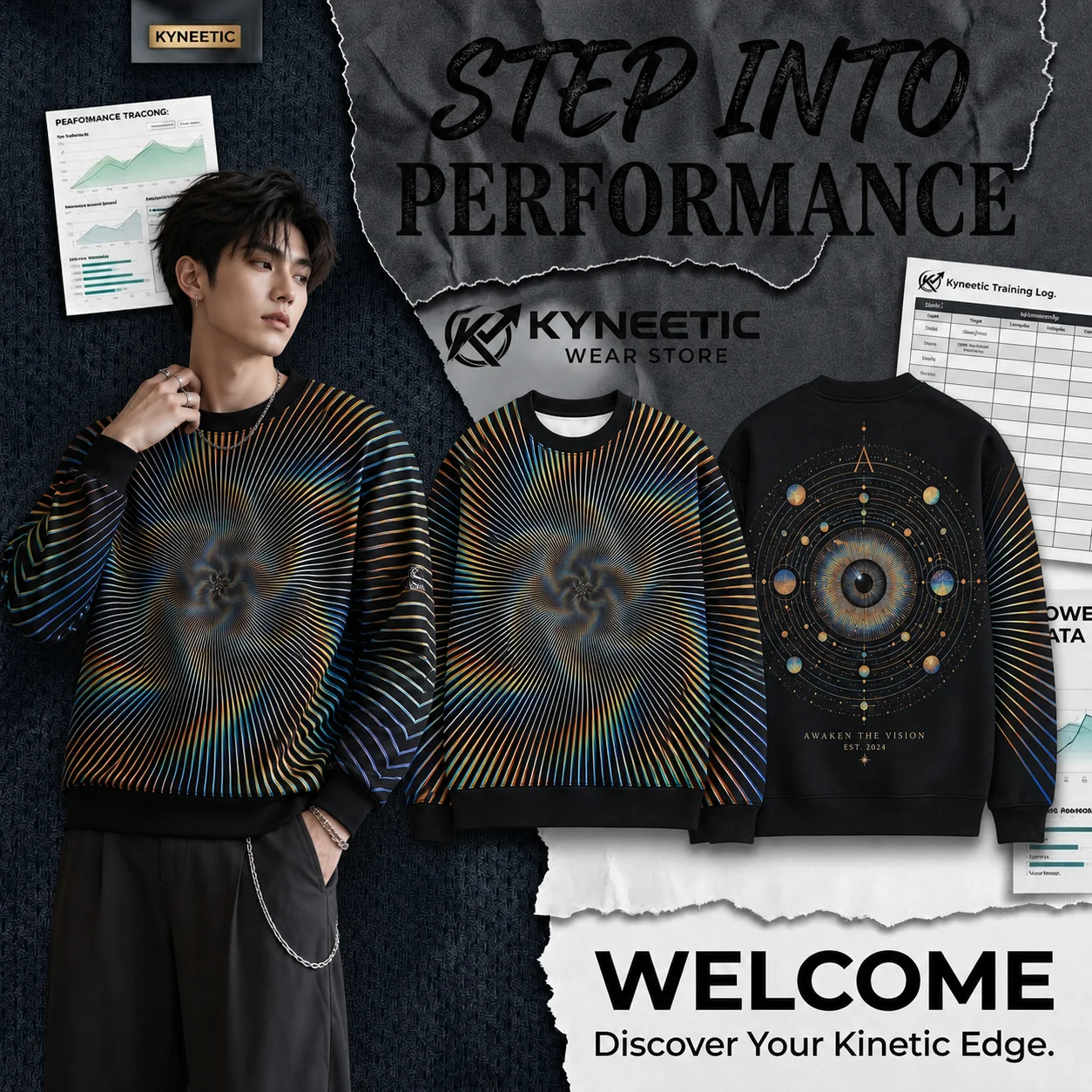 Halloween Parent-Child Cosmic Eye Sweatshirt Psychedelic Starry Round Neck Long Sleeve Pullover 3D Graphic Holiday Streetwears
