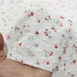 3/5/10m Floral white Cotton Fabric by the Meter - Small Flower Print Dresses Sewing Material Children's Cloth