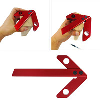 45/90 Degrees Angle Line Gauge Aluminum Alloy Carpenter Right Angle Line Gauge Round Heart Ruler Woodworking Measuring