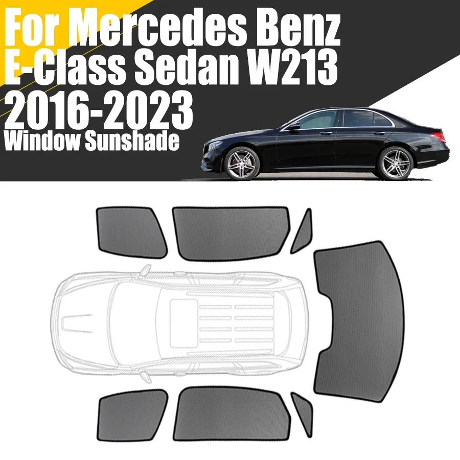 

Custom Magnetic Car Window Sunshade For Mercedes Benz E Class Sedan W213 2016-2023 Curtain Front Windshield Mesh Frame Curtain