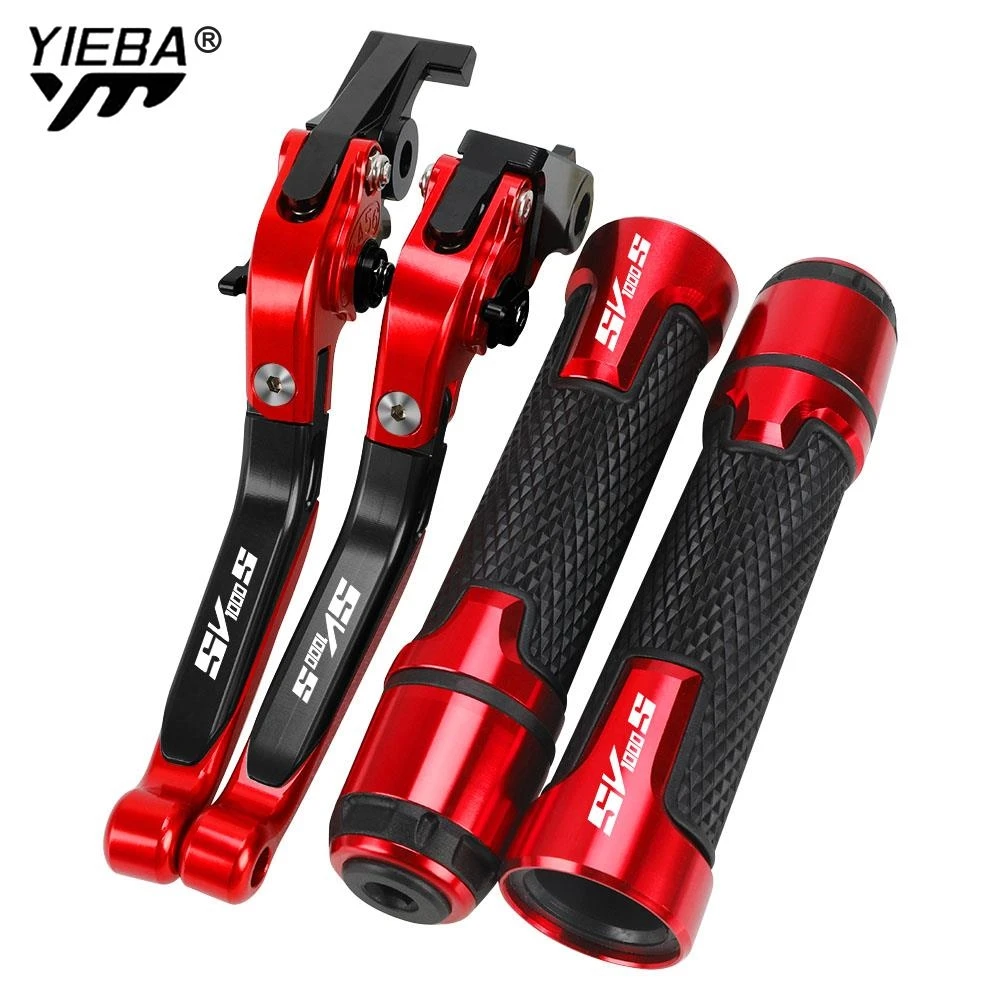 

SV 1000 Motorcycle CNC Moto Adjustable Brake Clutch Levers Handbar Ends Grips FOR SUZUKI SV1000 SV1000S 2003 2004 2005 2006 2007