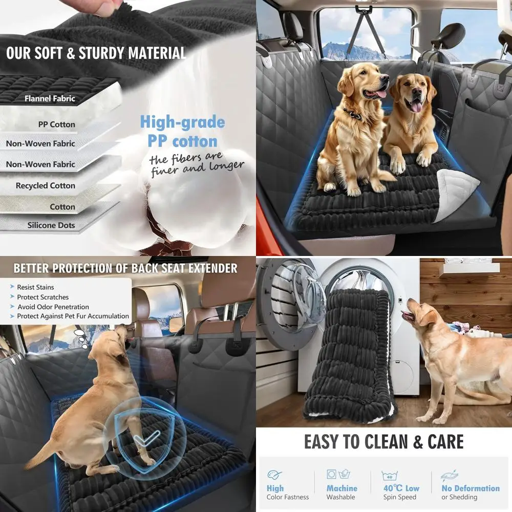 

Non-Slip Soft & Comfortable Truck Dog Bed, 59x27.5 Back Seat Pet Mat for Travel, Black Seat Cover Extender