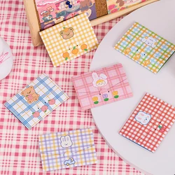 50Pcs Creative Cartoon Envelope Greeting Cards Bear Grid Invitations Card Valentine's Day Blessing Postcards New Year Gifts