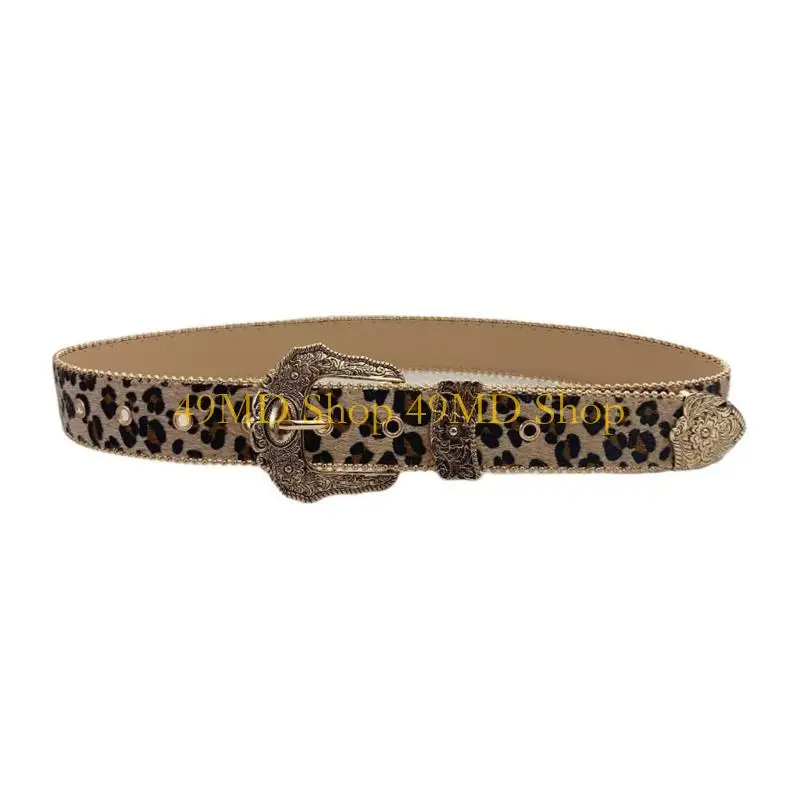 49md-クールベルト-年代ヒョウ柄ベルトジーンズショーツベルト女性のウエストの装飾