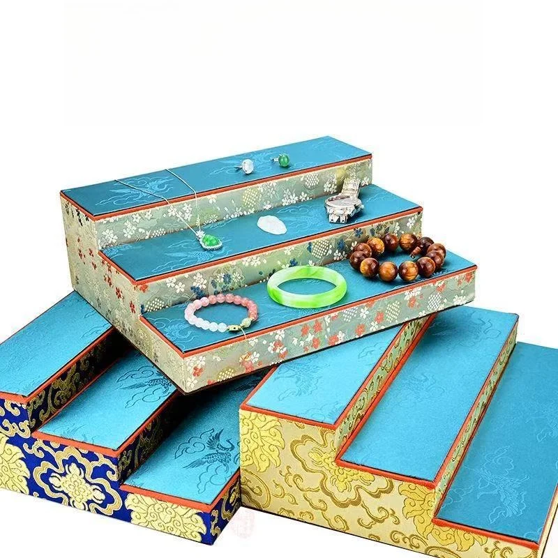 3-Tier Wooden Jewelry Display Stand - Chinese Style Storage Rack for Bracelet Watch Live Show Prop