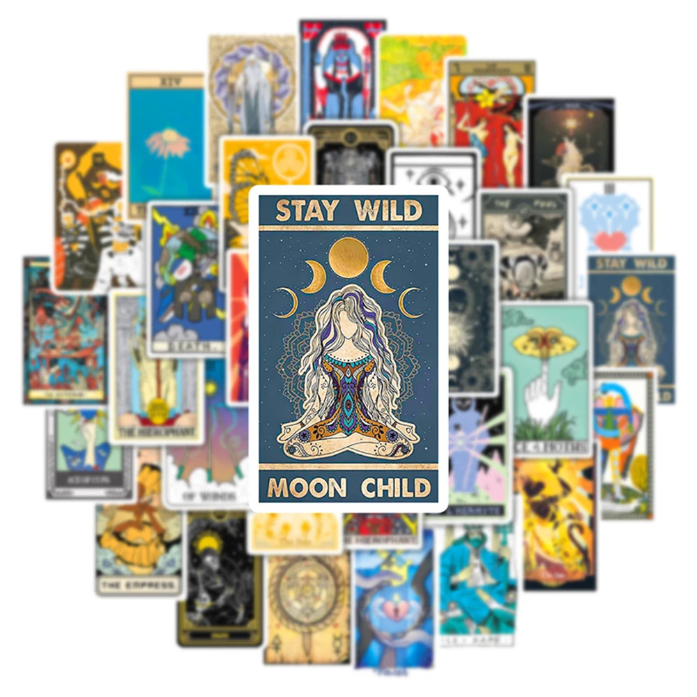 10/30/50PCS Divination Tarot Card Stickers Aesthetic DIY Fridge Laptop Skateboard Phone Car Art Graffiti Sticker Decal Kids Toys