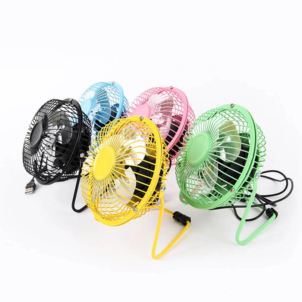 

4'' Usb Mini Table Fan Portable 4 Inch Aluminum Blade Metal Mesh Cover Wall Mountable Stand For Office Dorm Home Use Quiet